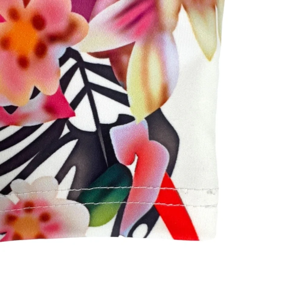 Vintage White Tropical Floral Dress - Picture 8 of 9